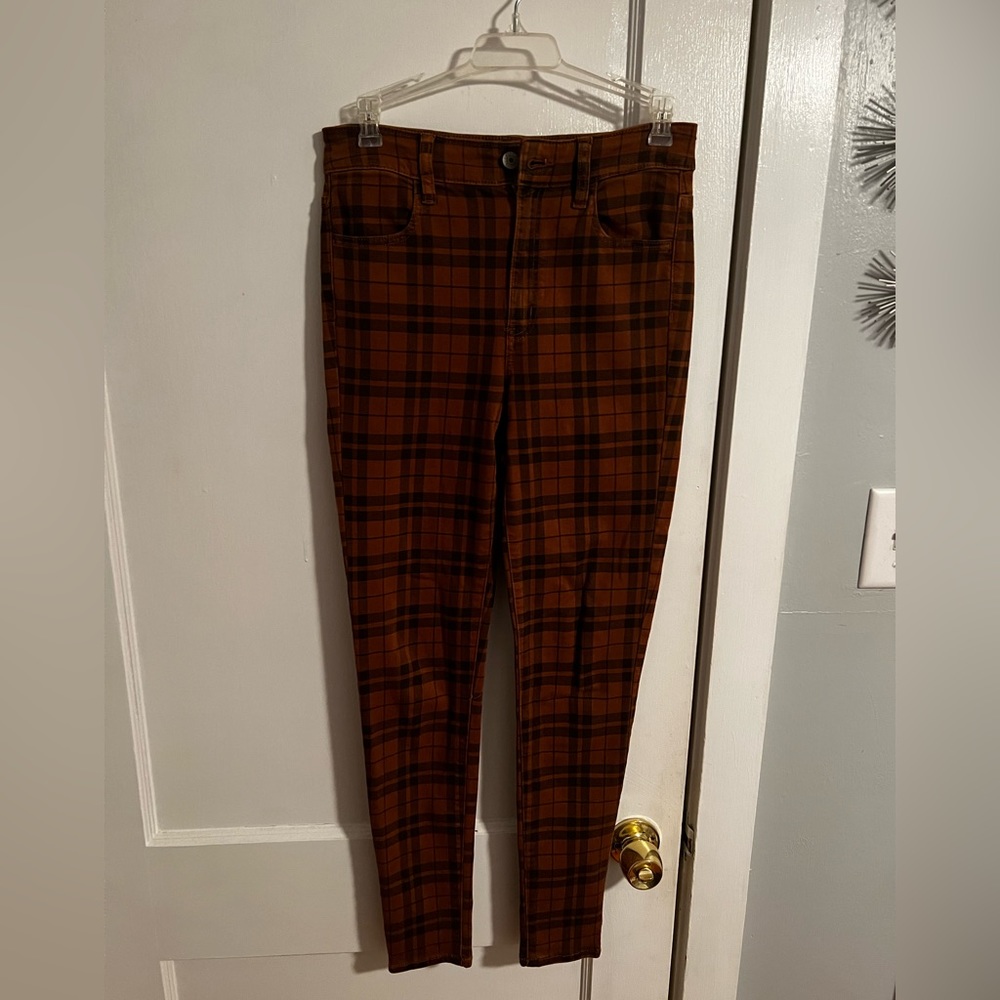 American Eagle plaid jeggings
